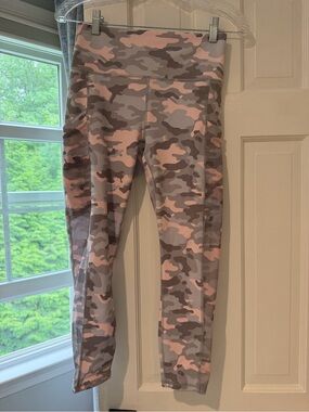 Fabletics Pink & Gray Camo Leggings